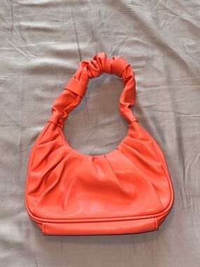 Peach/Orange Ruched Shoulder Bag